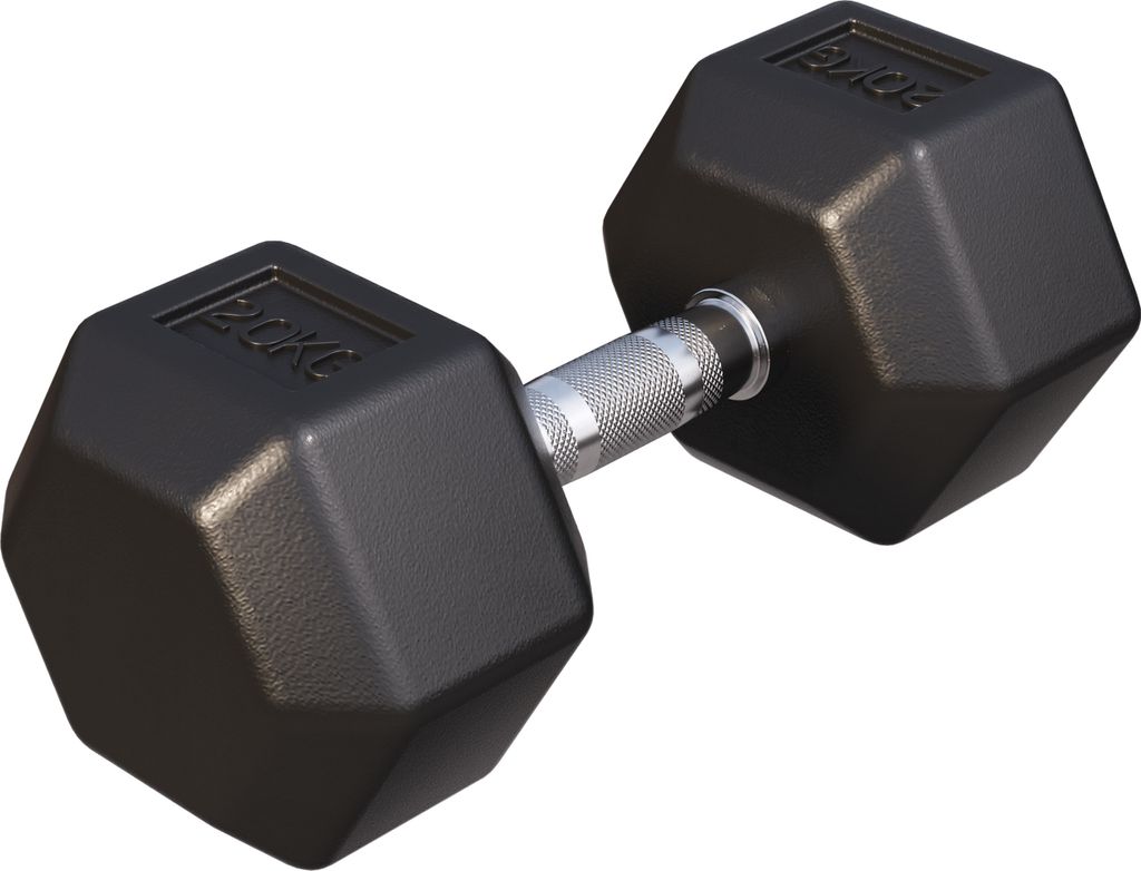 GORILLA SPORTS Hexagon Kurzhanteln - 20kg Gewichte, Gusseisen Gummiert, Rutschsicher, Griff Gerändelt, Verchromt, Schwarz - Sechseckige Hanteln,...