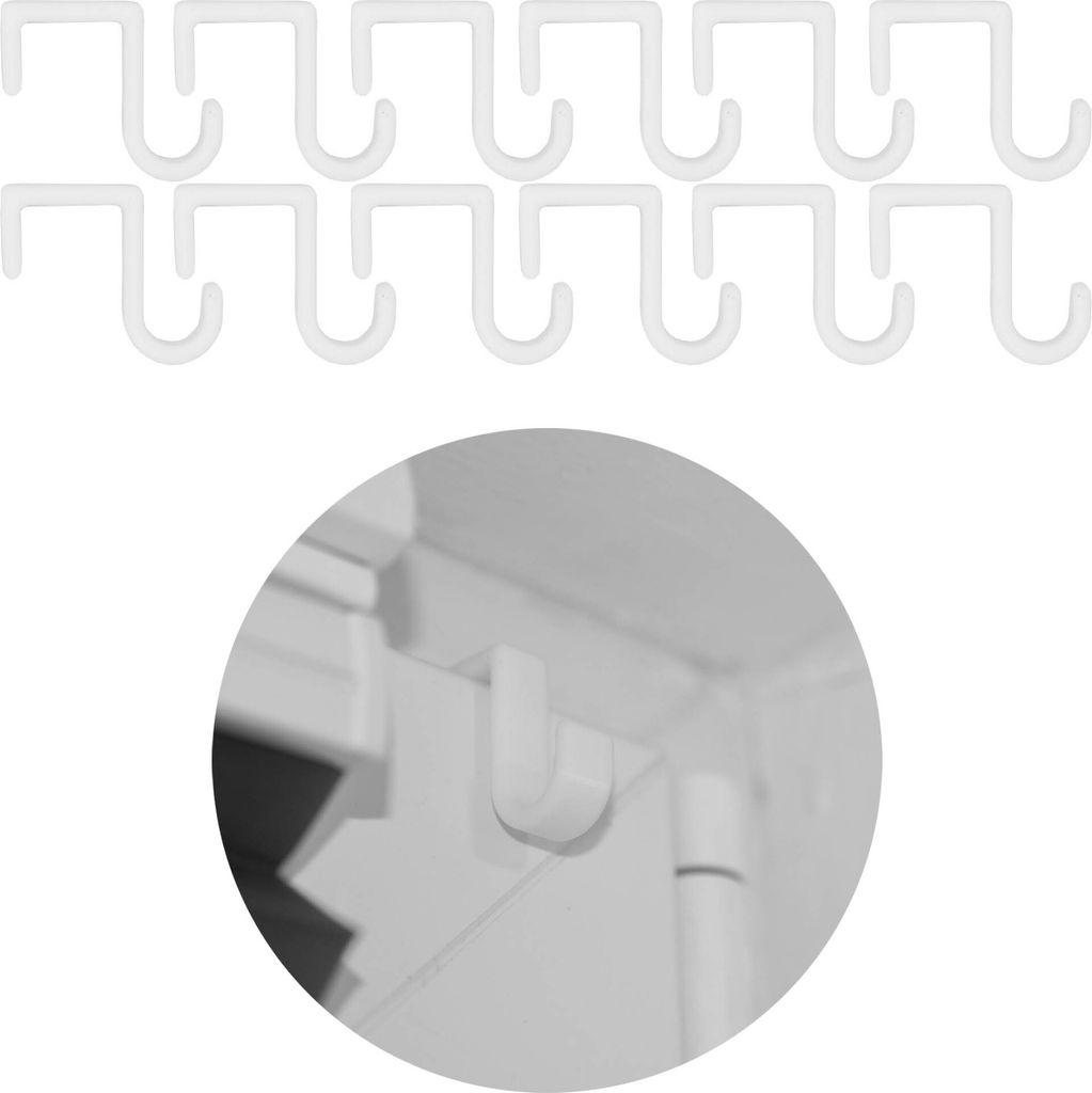 12x Fensterhaken Fensterklemme 17 mm Fensterklammer Fensterclip Fensterdeko Universal Weiß