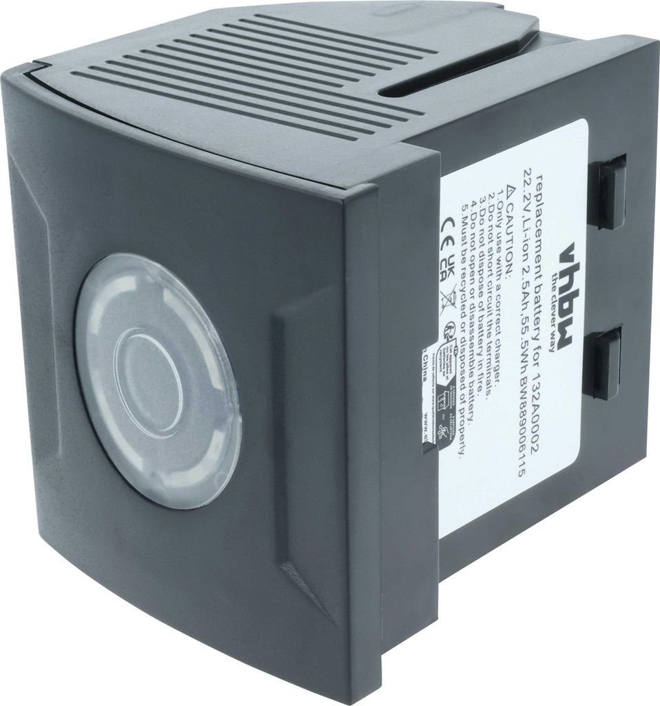 vhbw Akku Ersatz für Gtech 103A105 für Staubsauger Schwarz (2,5 Ah, 22,2 V, Li-Ion)