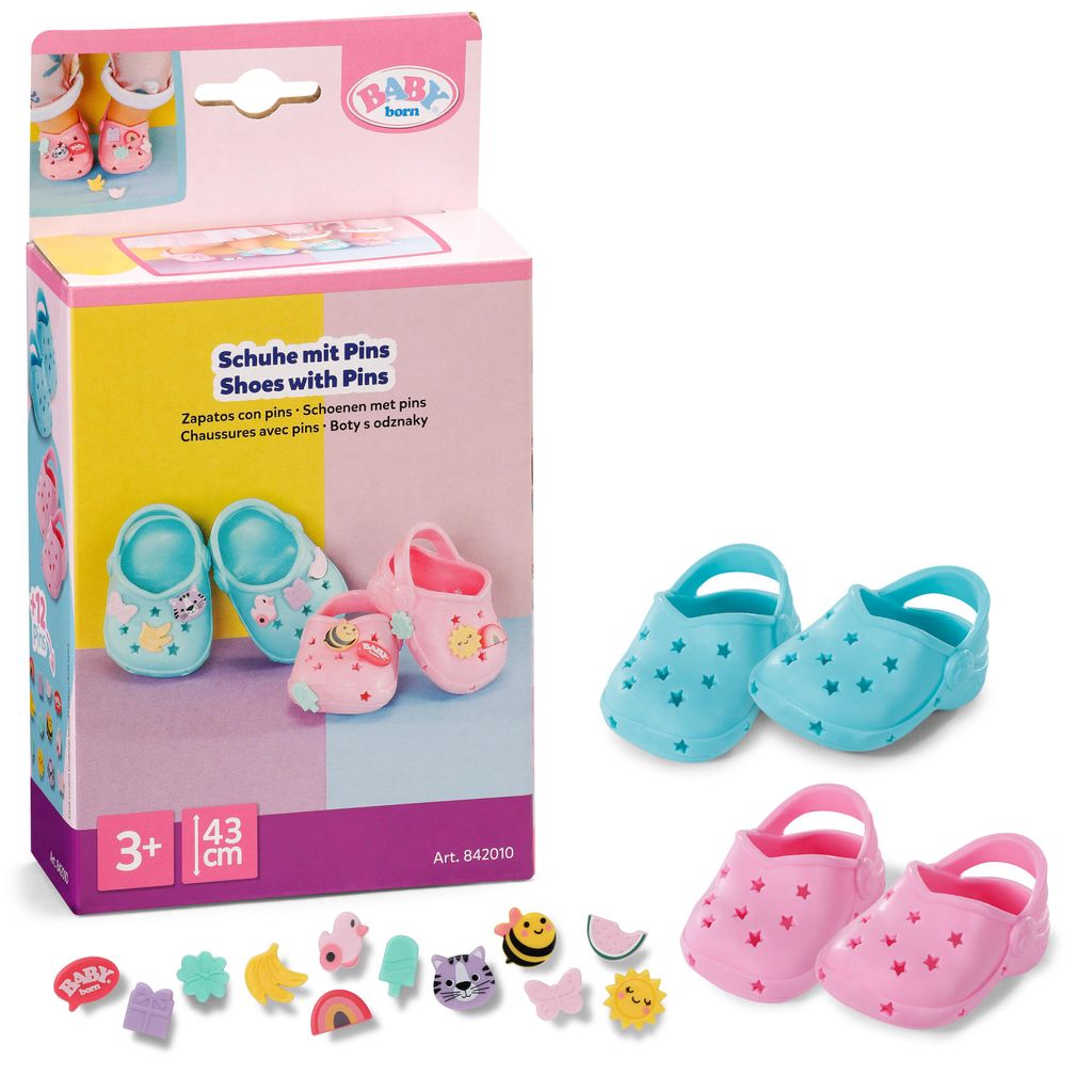 Scarpe per bambole BABY born con bottoni, 2 paia. 43 cm. Immagine del prodotto 