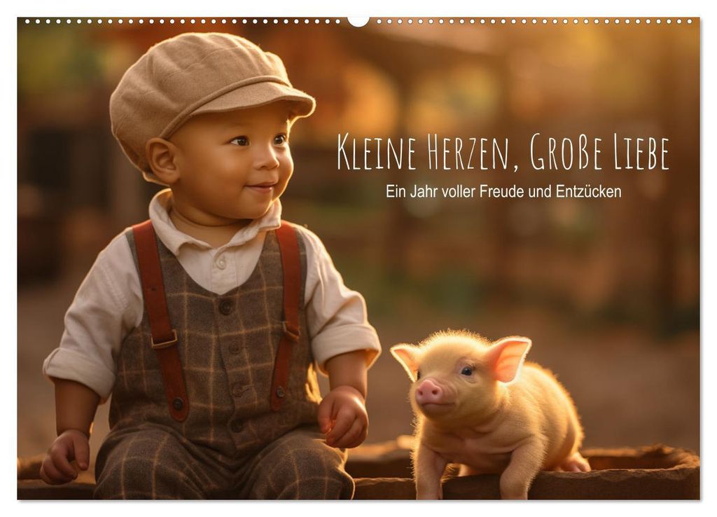 Kleine Herzen, Große Liebe: Ein Jahr voller Freude und Entzücken (Wandkalender 2027 DIN A2 quer), CALVENDO Monatskalender