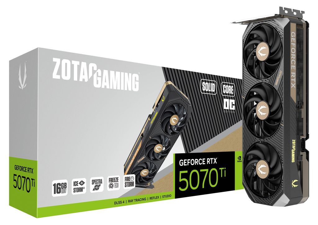 ZOTAC GAMING GeForce RTX 5070 Ti SOLID CORE OC GDDR7 Produktbild 