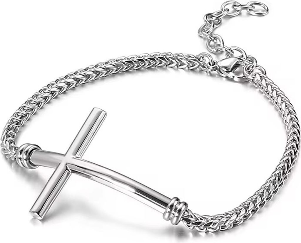 Elegantes Silber Armband mit Kreuz - Minimalistisches Design KP32562