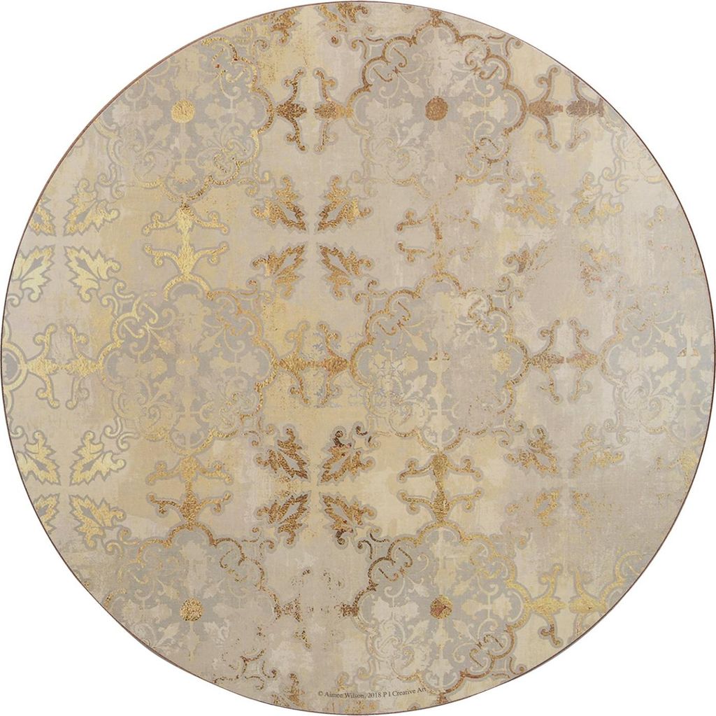 CREATIVE TOPS Set de 4 Platzdeckchen mit Korkrücken de Kork, Golddruck, 29 cm, Gold & Grau