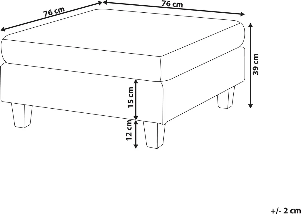 Pouf Ottoman rectangulaire beige Beliani avec structure en bois robuste - 3