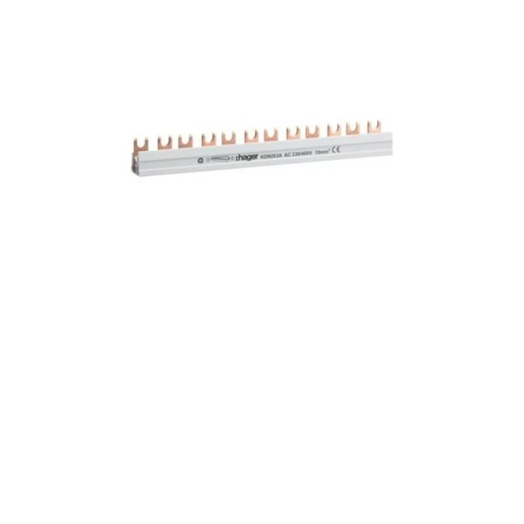 Peigne de raccordement 2 pôles Hager KDN263A 63A Fourche 10mm² 12M