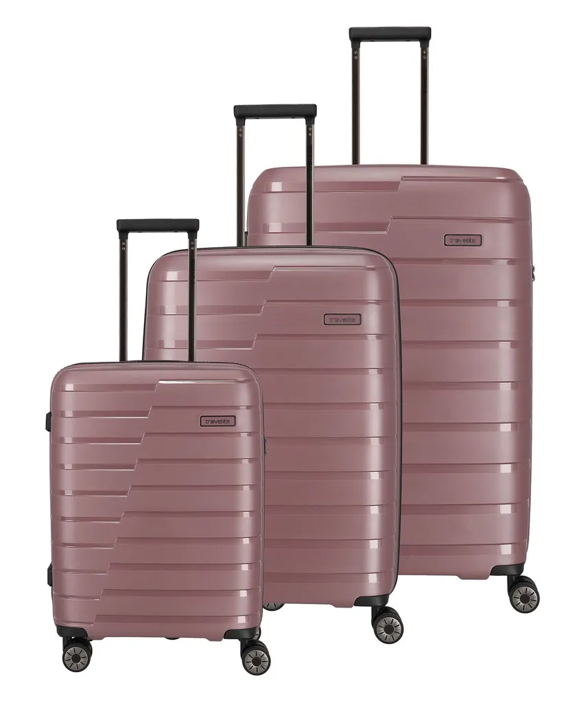 Valise rigide Travelite Air Base 4W Lilas extensible en polypropylène L