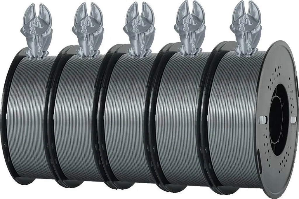 Filament PLA Silk argent 1.75mm sans warping pour impression 3D nette