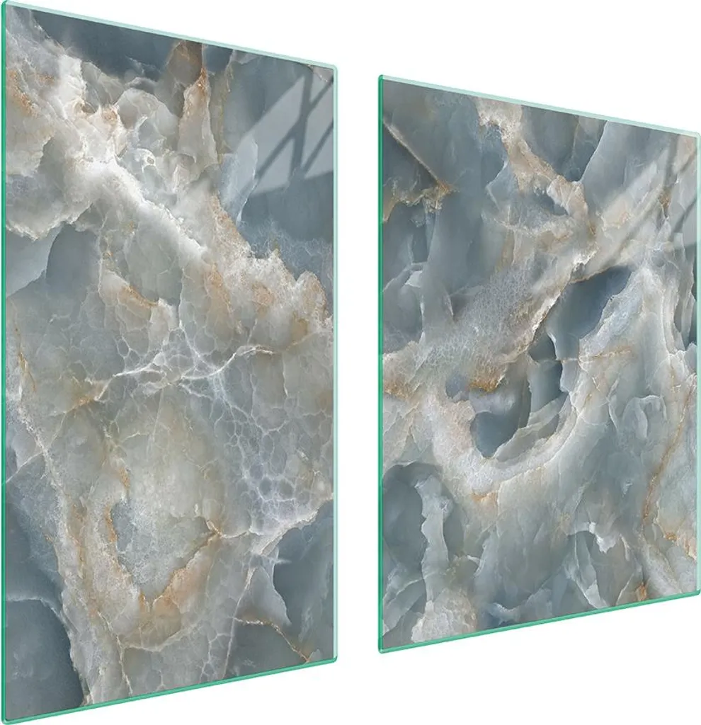 Piastre copri fornelli 2 pezzi 100x52 Copri piano cottura in ceramica tagliere in vetro marmo grigio