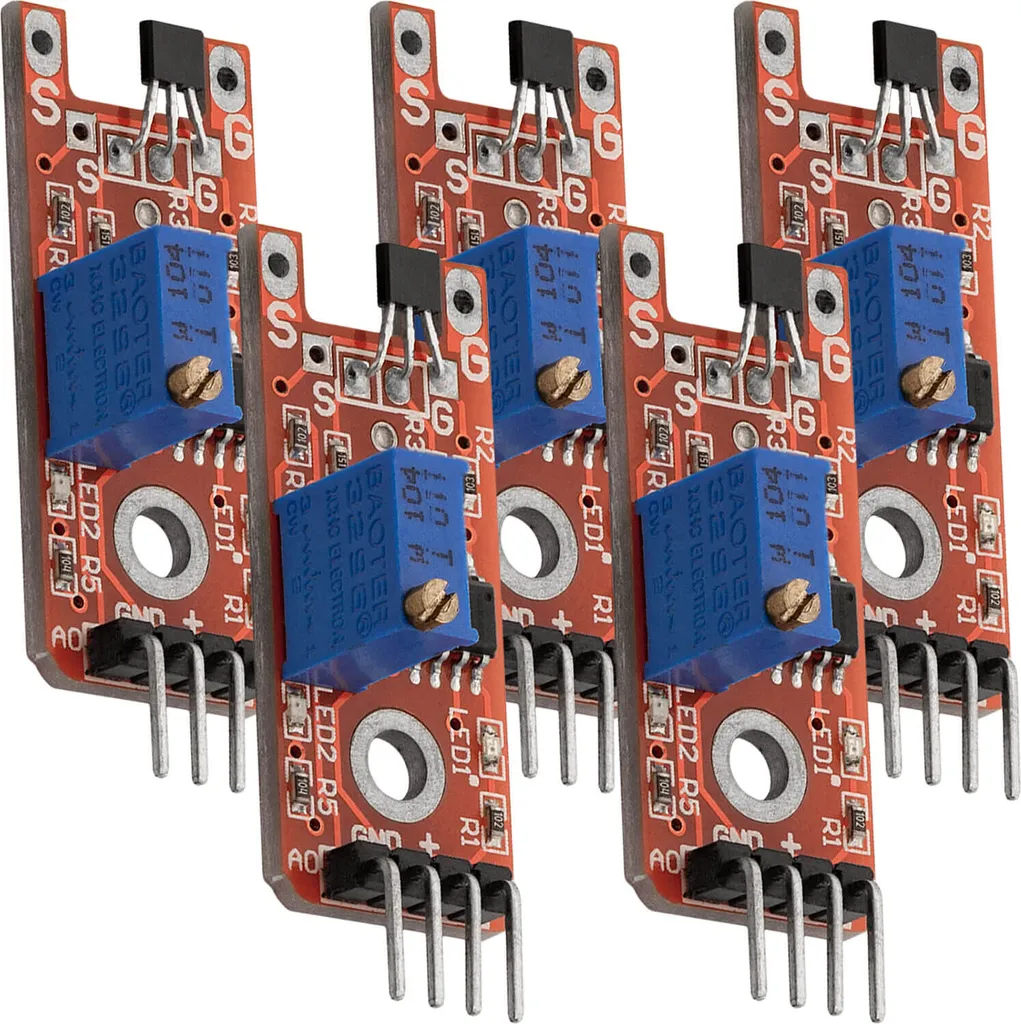 Lot de 5 Capteurs Magnétiques Linéaires KY-024 pour Projets Arduino et DIY