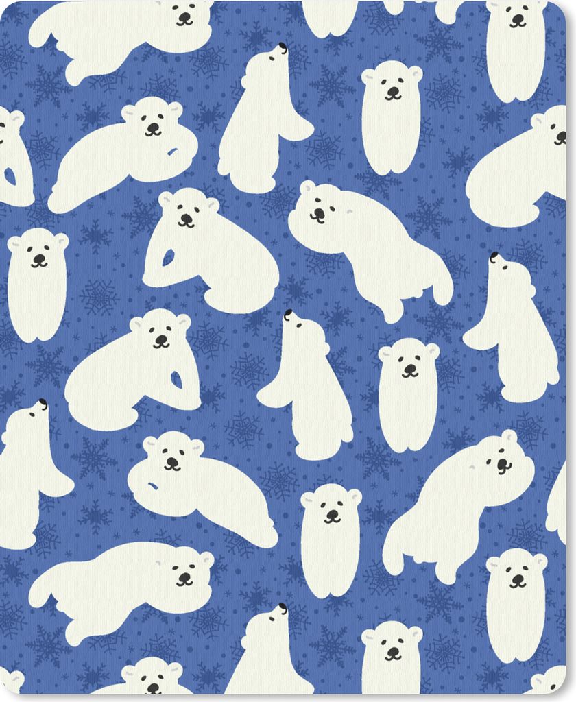 MuchoWow Mauspad Mousepad Schnee - Eisbär - Tiere - Winter - Muster 30x40 cm - Mousepads - Maus Mat - Pad - Mausunterlage - Mausmatten