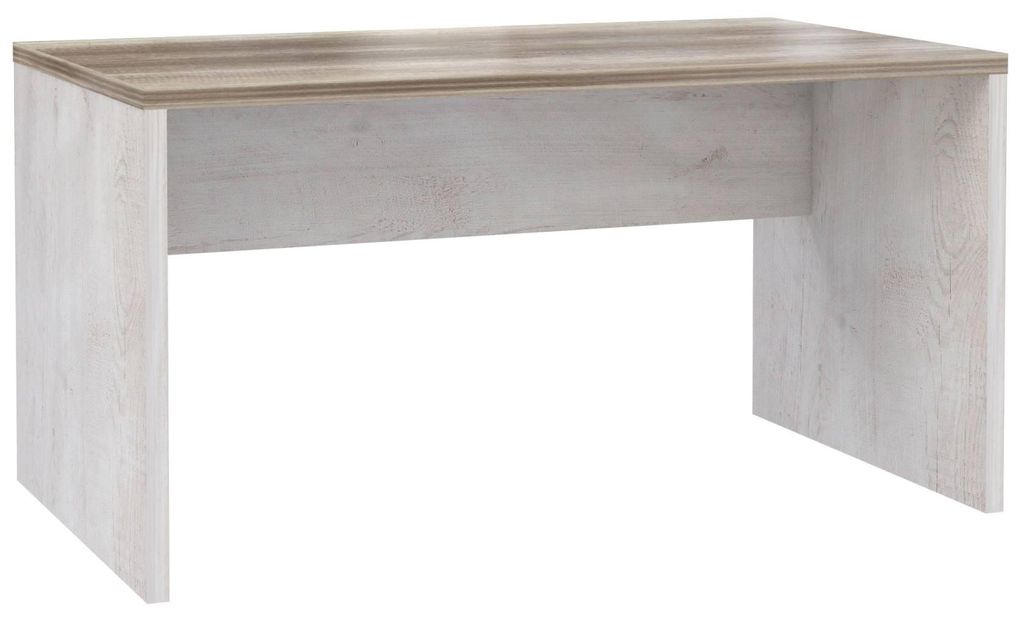 Bürotisch Schreibtisch DURO 140 cm Dekor Pinie weiß antik von Forte
