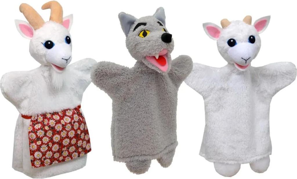 Set Handpuppen-Wolf und Ziegenkid