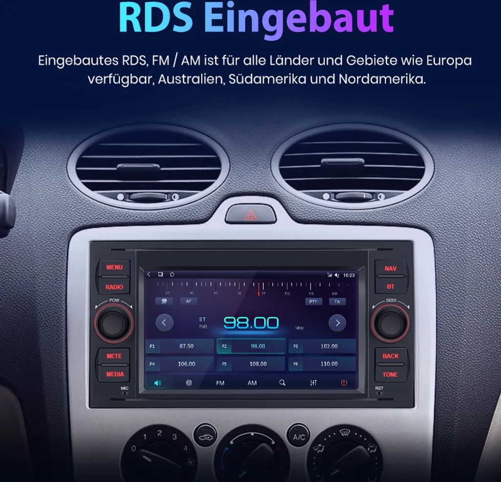 Autoradio GPS Ford Focus Mondeo Android 2DIN WiFi Bluetooth 4Core NAVI - 8