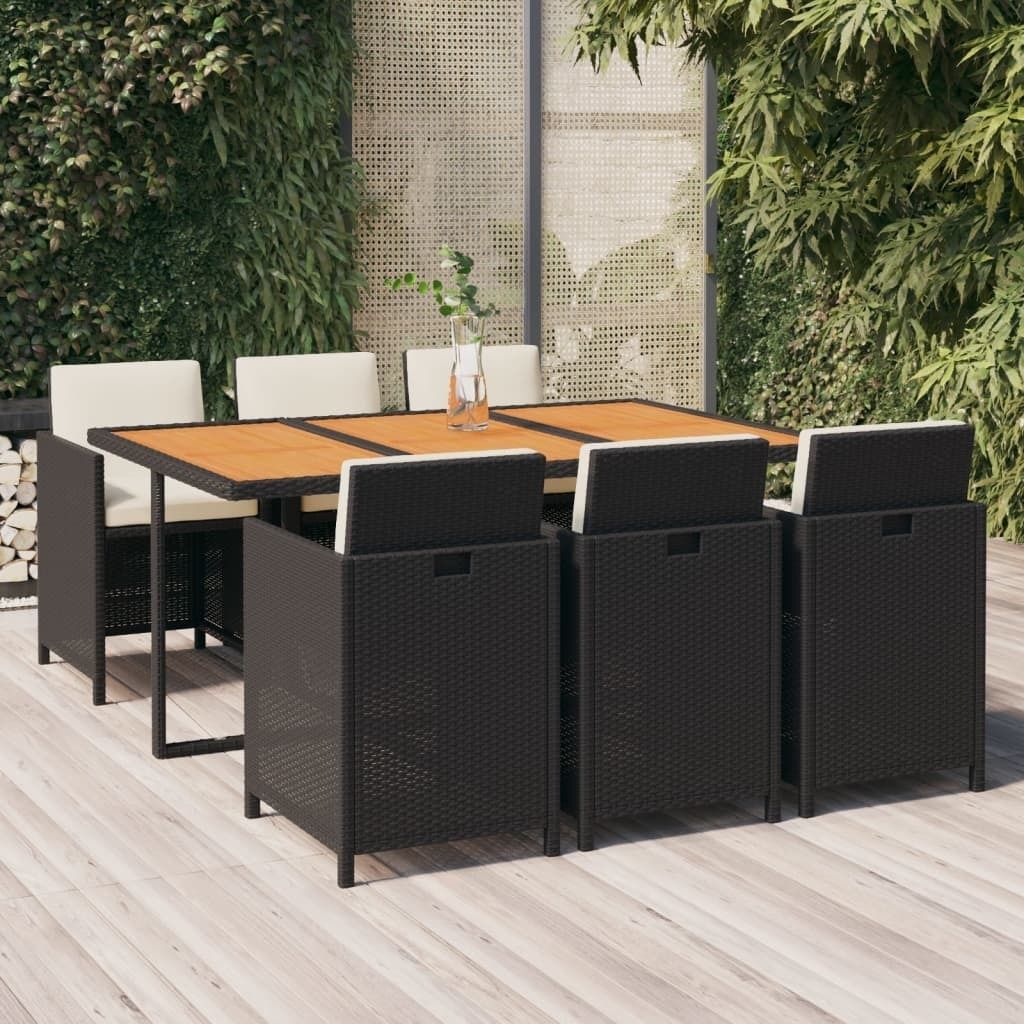 "2024"cloris 7-tlg. Garten-Essgruppe mit Kissen Poly Rattan Produktbild 