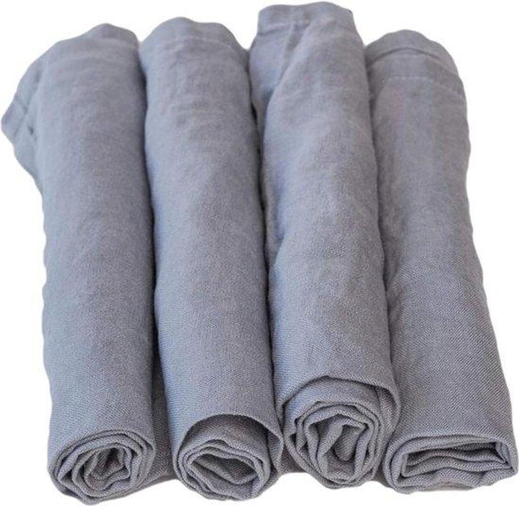 Baumwollservietten in Grau - Set von 4 - 45x45 cm - absorbierend und schmutzabweisend