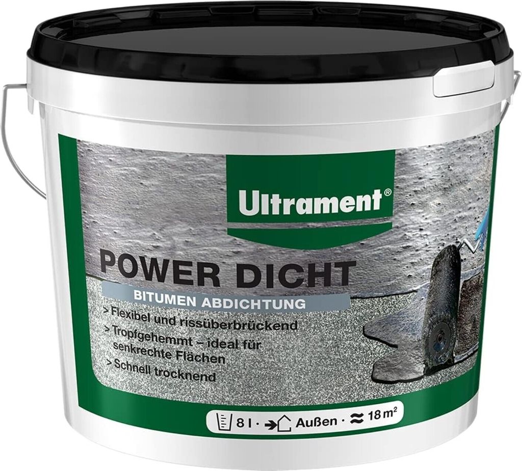 ULTRAMENT Power Dicht, Schwarz, 8 Ltr Produktbild 