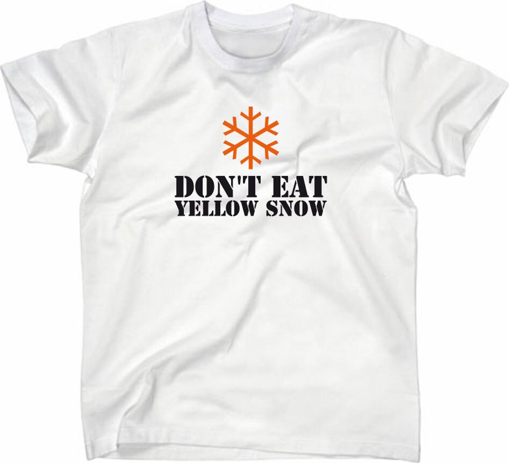 Styletex23 T-Shirt Don't Eat Yellow Snow Fun, weiss, M