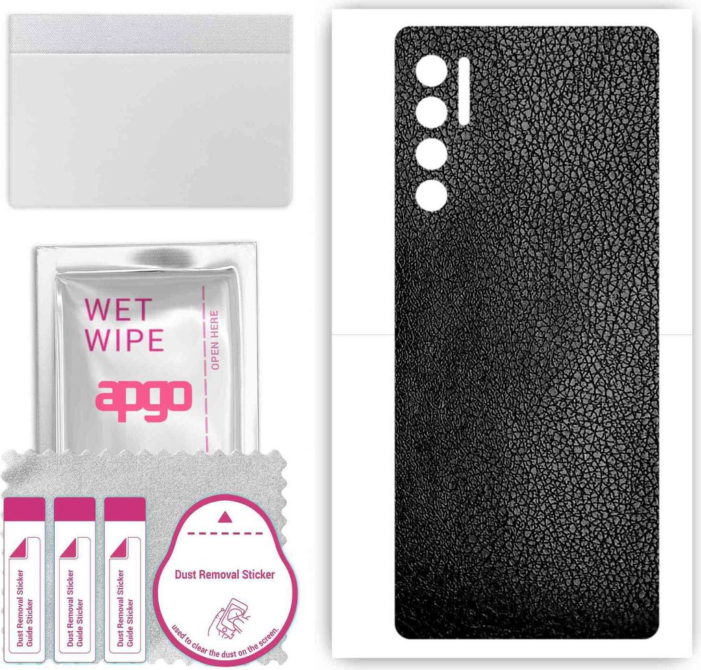 apgo Rückseite Schutzfolie, Skin, kompatibel mit TCL 20L Plus, Hinten Displayschutzfolie aus Vinylfolie, kratzfest, einfache Montage - Schwarzes L...