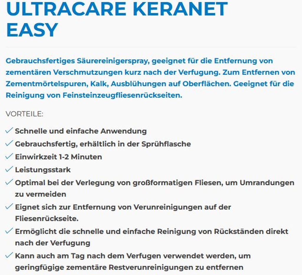 Reinigungskonzentrat – ULTRACARE KERANET, Mapei