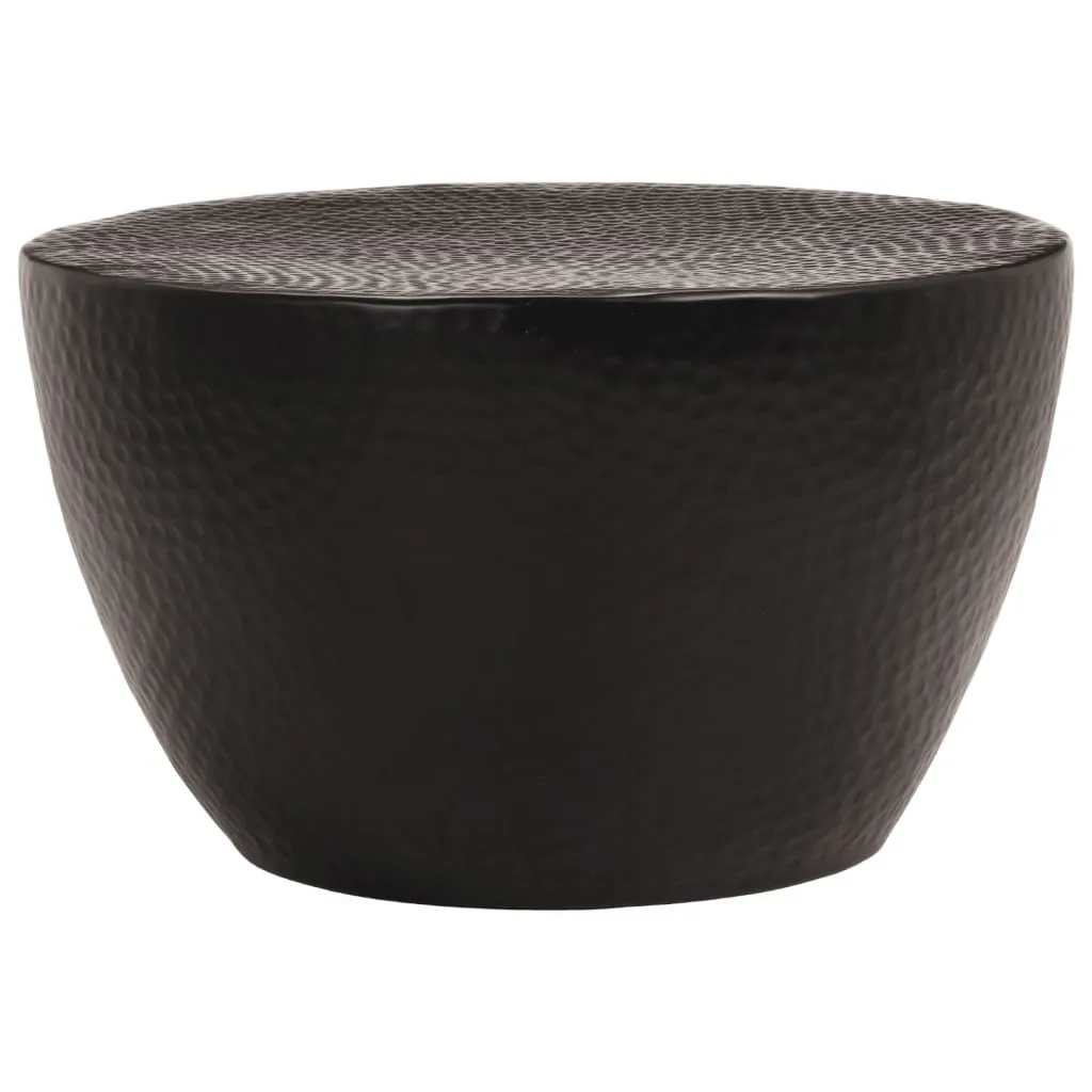 Tavolino da Caffè Rotondo Nero Martellato 50 cm | Arredo Minimal Industrial