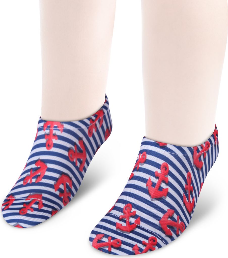 Aqua Schuhe in verschiedenen Größen (18-20 - 33-35) atmungsaktive Schwimmschuhe für Kinder in verschiedenen Designs, Strandschuhe Anker 18-20