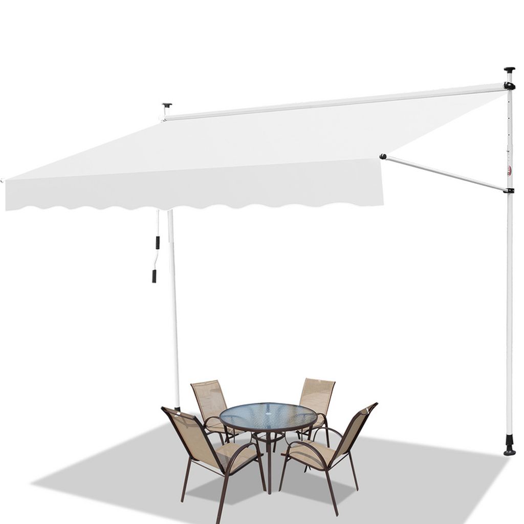 Markise Klemmmarkise Einziehbar Sonnenmarkise Sonnenschutz Balkon ohne Bohren 250x120cm