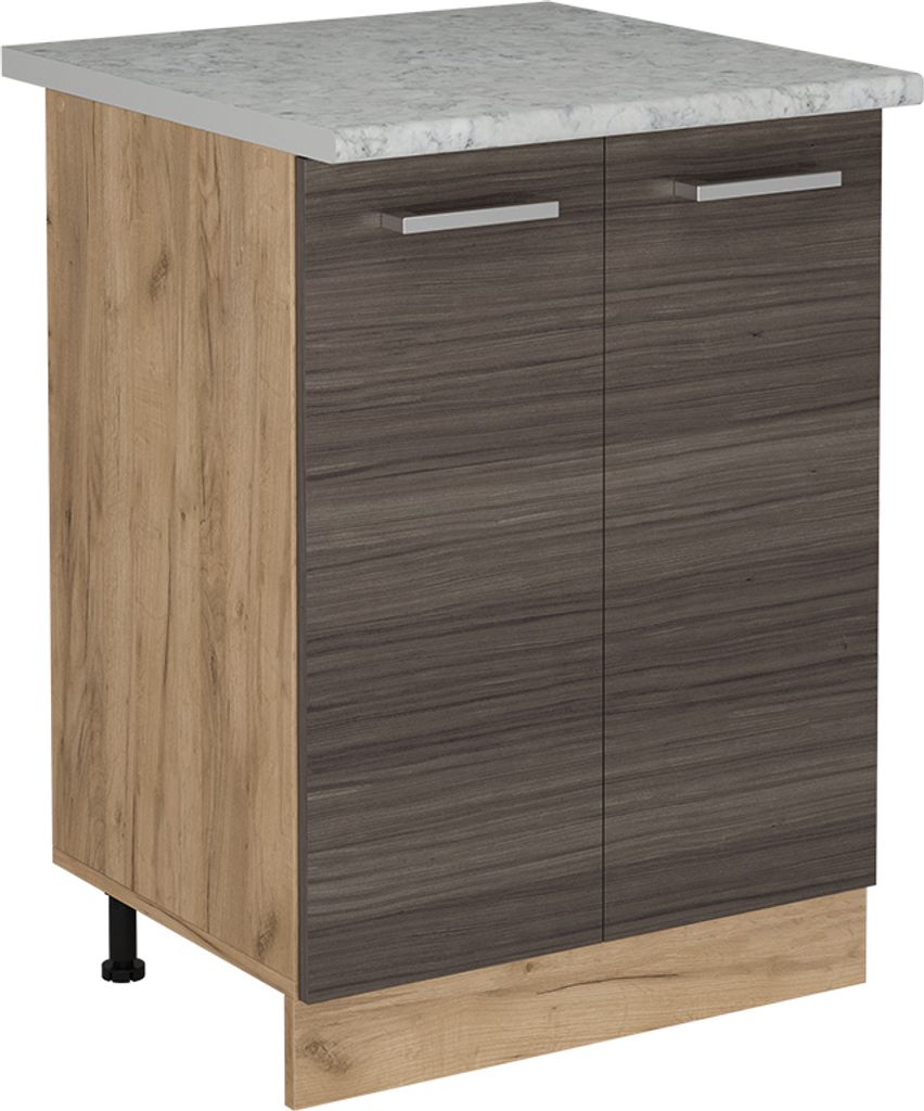 Küchenunterschrank Vicco R-Line Edelgrau 60 cm AP Marmor, Produktbild 