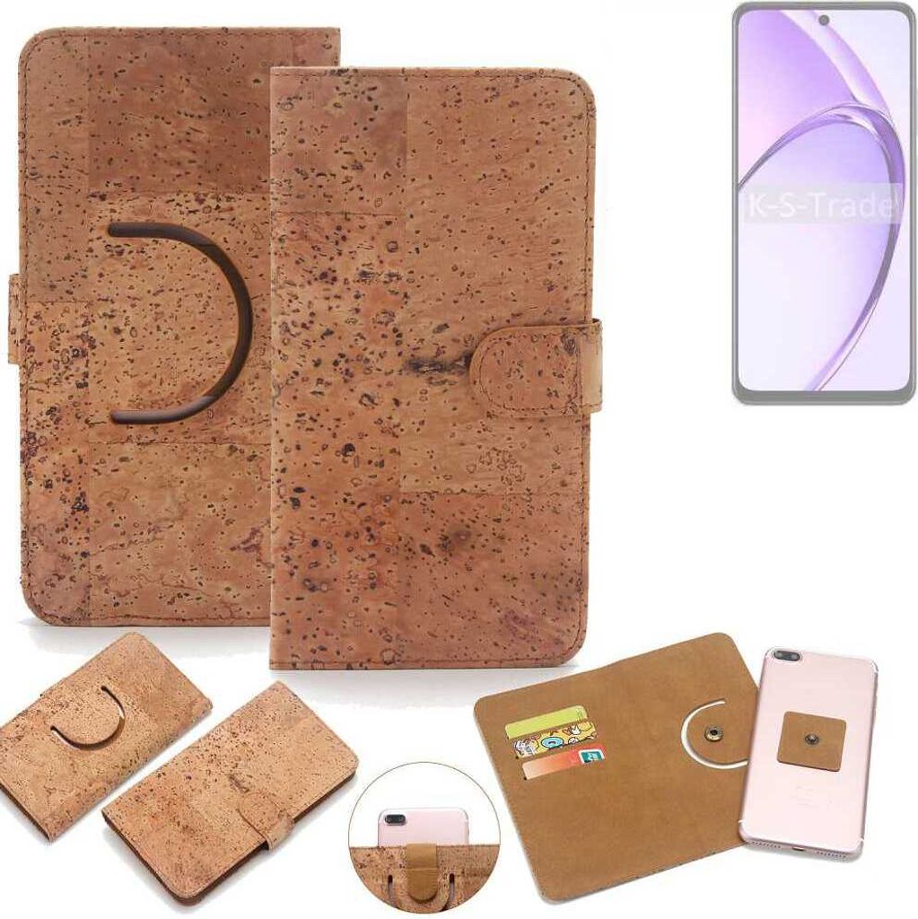 K-S-Trade Handy Hülle Schutz Hülle kompatibel mit Oppo A3x PKD130 Handyhülle Schutzhülle Korkhülle Kork-Hülle 1x