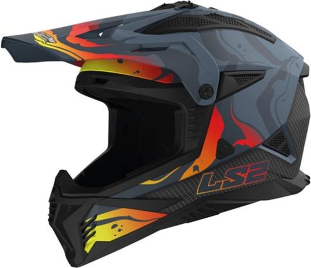 LS2 Crosshelm MX708 Force II XXL Schwarz / Grau / Bunt Wash