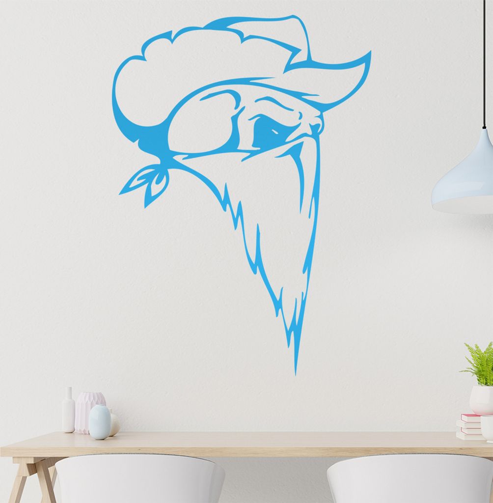 Western Schädel Wandtattoo in 6 Größen - Wandaufkleber Wall Sticker - Dekoration, Küche, Wohnzimmer, Schlafzimmer, Badezimmer