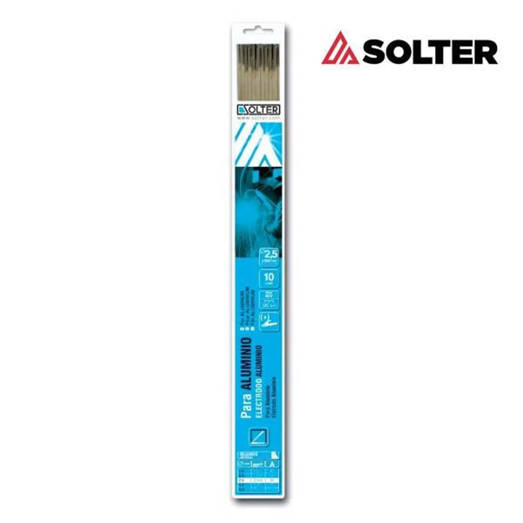 Électrodes aluminium Solter Ø 2,5 mm | Étui de 10 pièces pour soudure