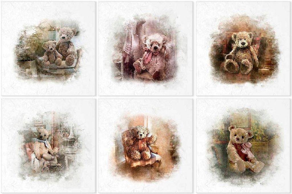 Reispapier-Set - ITD RSM024 6 Stück Teddybären