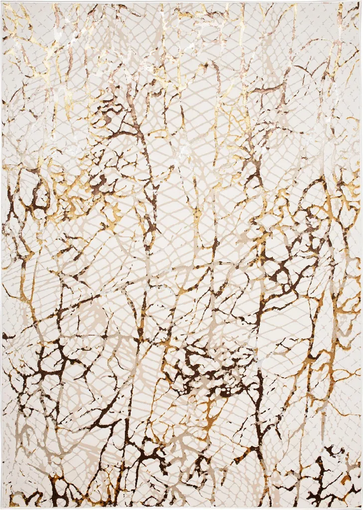 Tapis Design Beige Doré Certifié ÖKOTEX - Modèle GOLDEN 200 x 300 cm