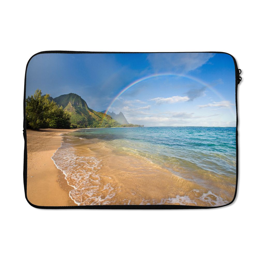 MuchoWow Laptop Hülle 13 Zoll Regenbogen über dem Meer von Kauai Laptoptasche - Laptophülle - Sleeve - Rundumschutz