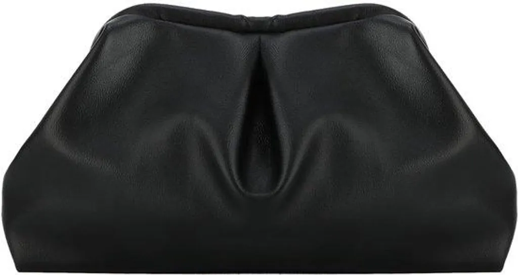 Sac de soirée de gala : pochette de mariage festive en cuir souple noir