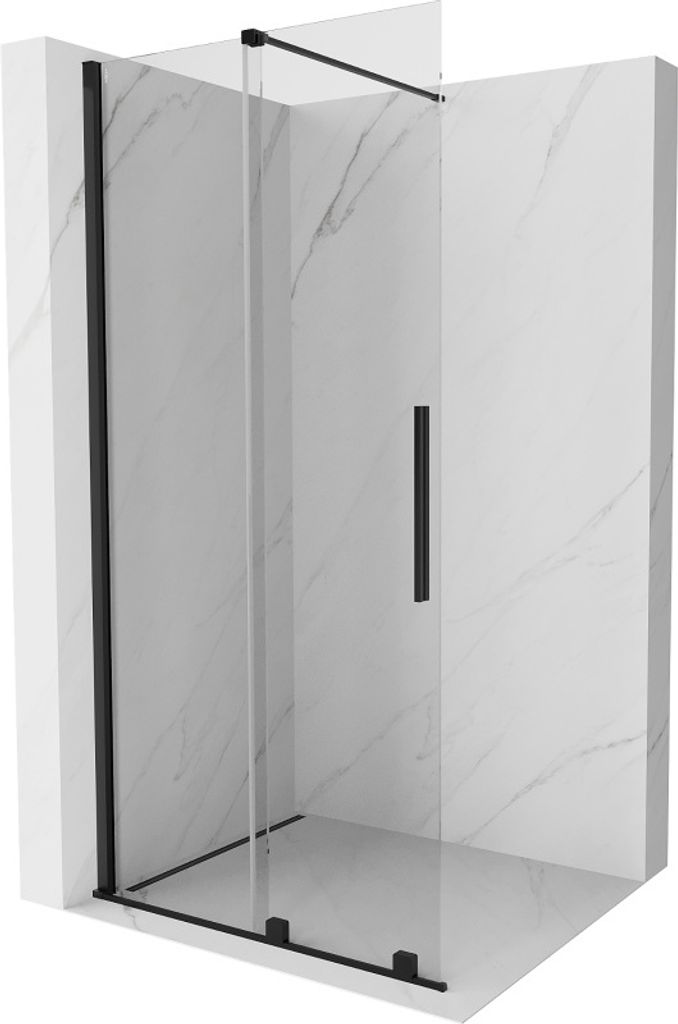 Mexen Velar Faltwand Dusche Walk-in 85 x 200 cm, transparent 8 mm, schwarz - 871-085-000-03-70