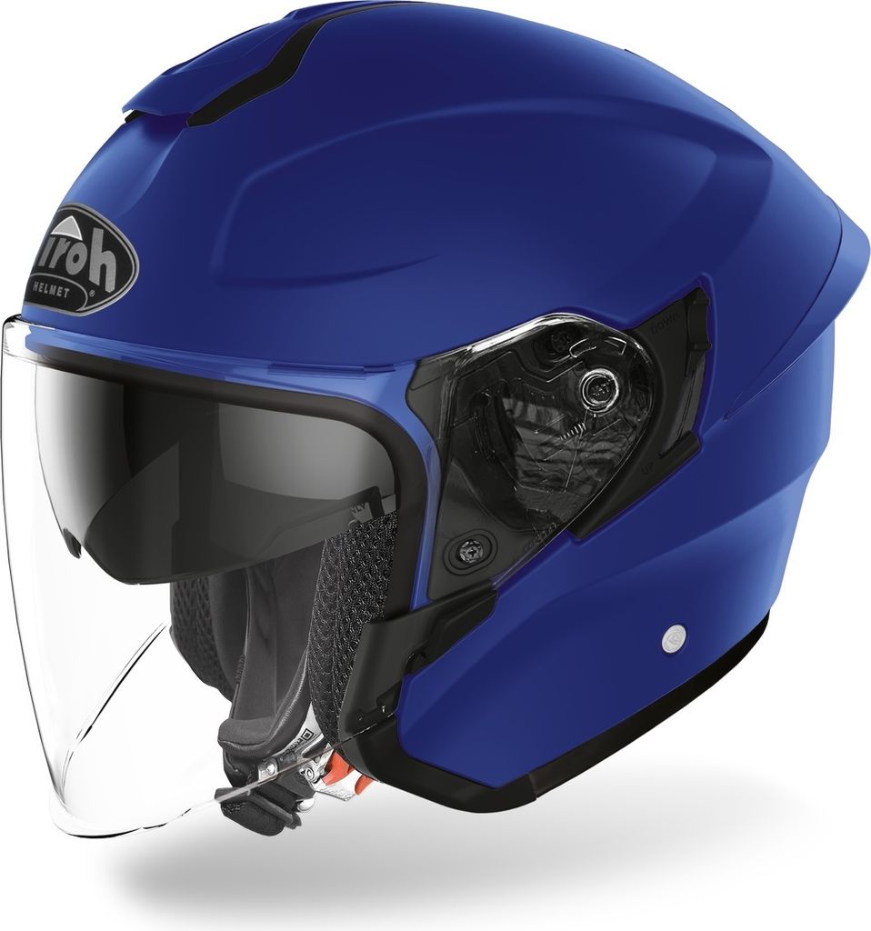 Open-Face Helm Crosshelm Schutzhelm Airoh H.20 Blau Matt mit Visier Größe XS