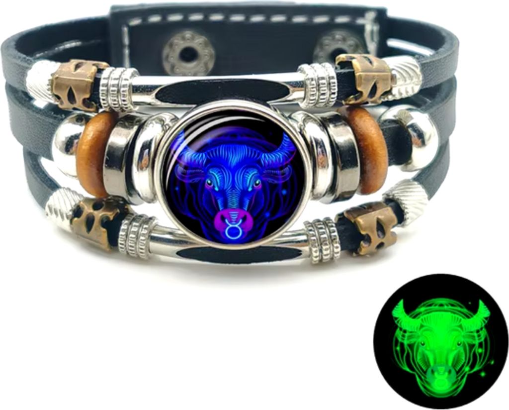 Armband Sternzeichen Stier mit 3D Gravur im Glas
