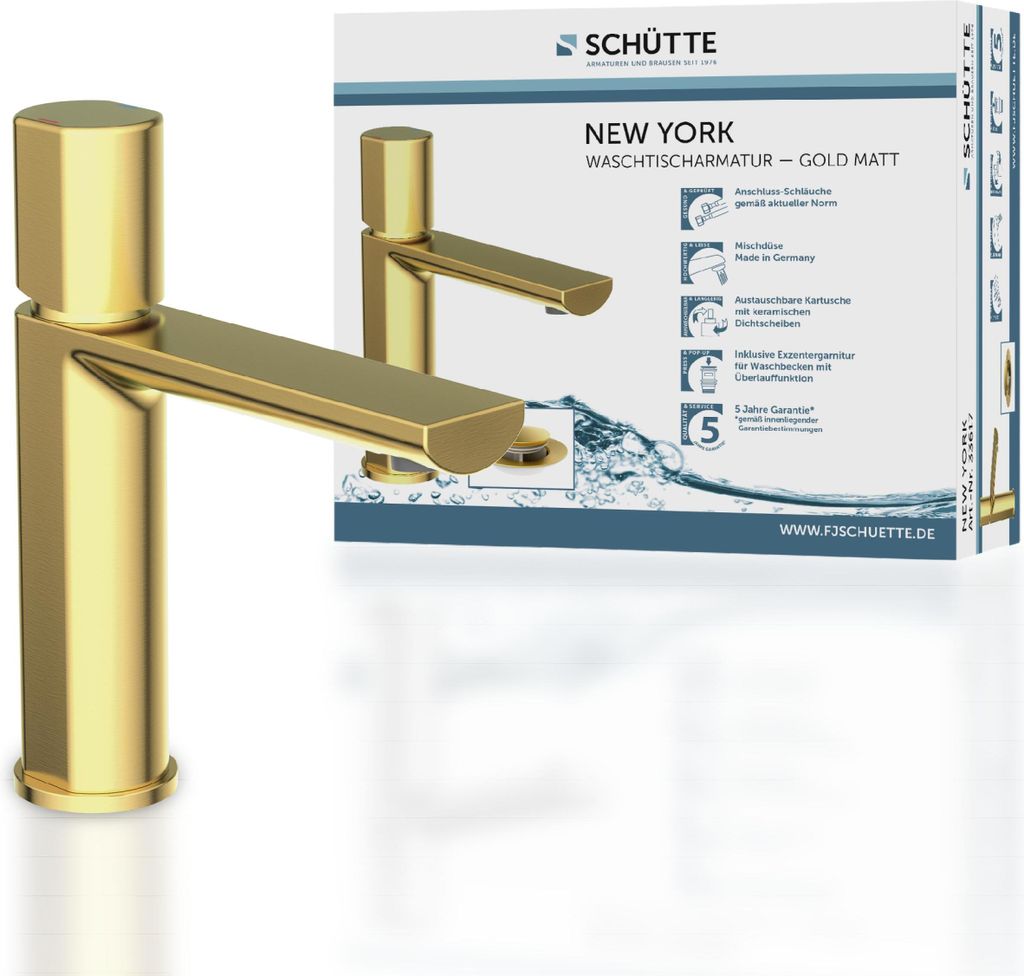 SCHÜTTE umyvadlová baterie NEW YORK, koupelnová baterie s Obrázek produktu 