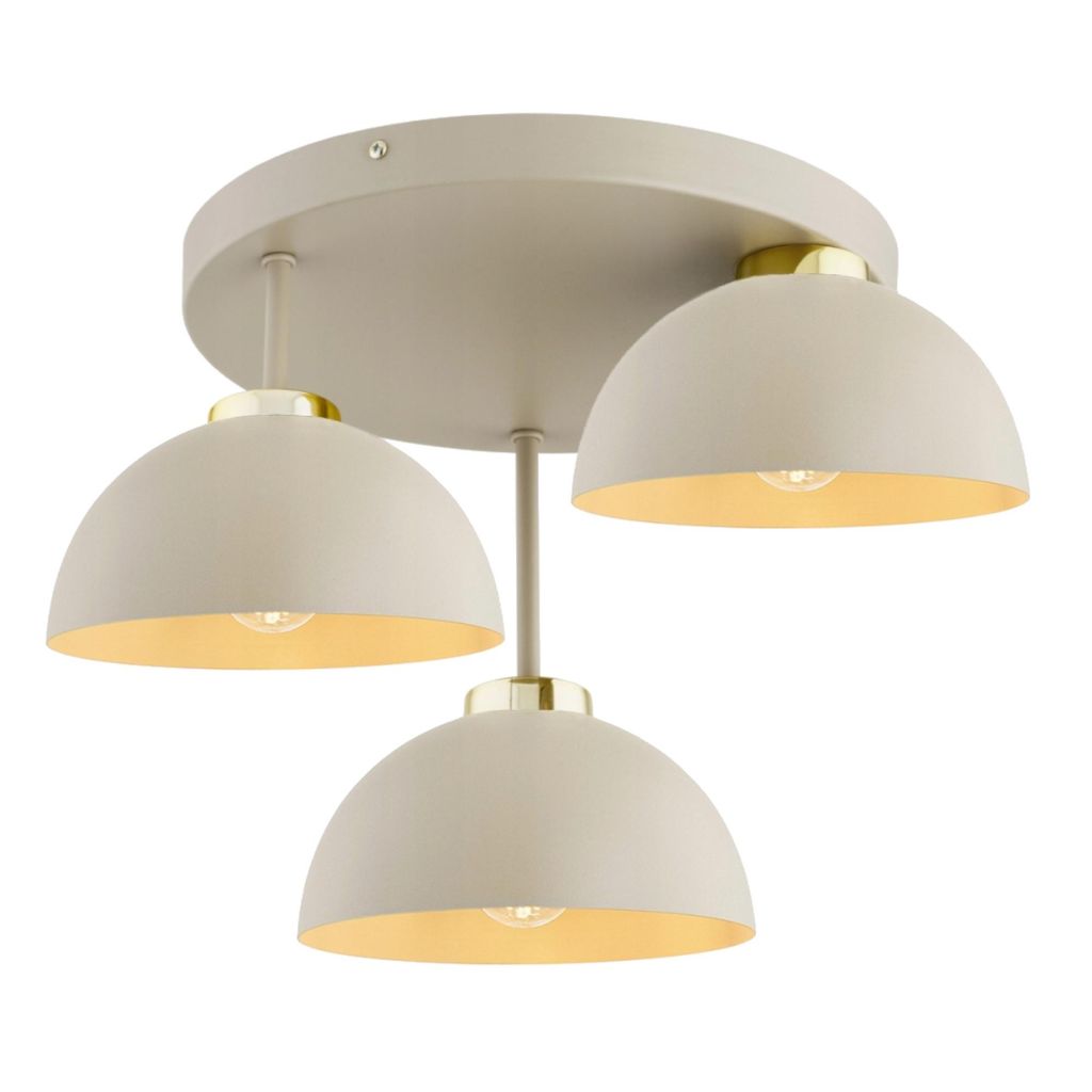 FKL DESIGN Home Deco Deckenlampe Deckenleuchte 3-flammig E27 Metall Lampeschirme Lampe aus Serie N550 (Ecru, EP3)