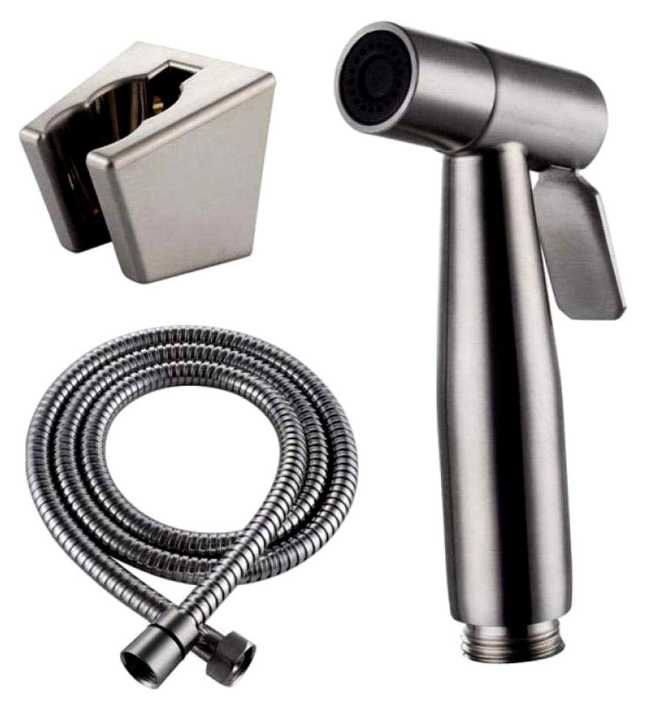 Toiletten-Schlauchsprüher, Toilettensprüher-Set, persönliches Sanitär-Duschset – Duschwaschdüse aus Edelstahl 304, Wandmontage