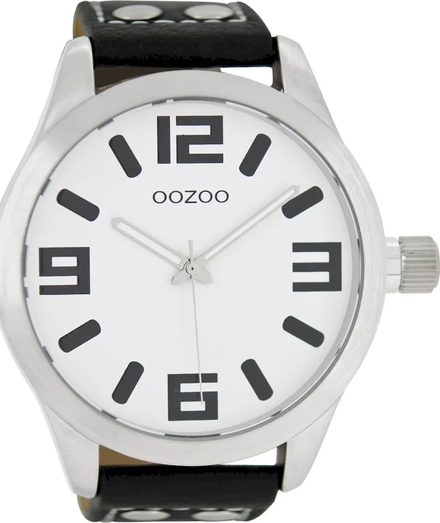 Montre Analogique pour Homme Oozoo C1003 Cadran Blanc et Bracelet Noir