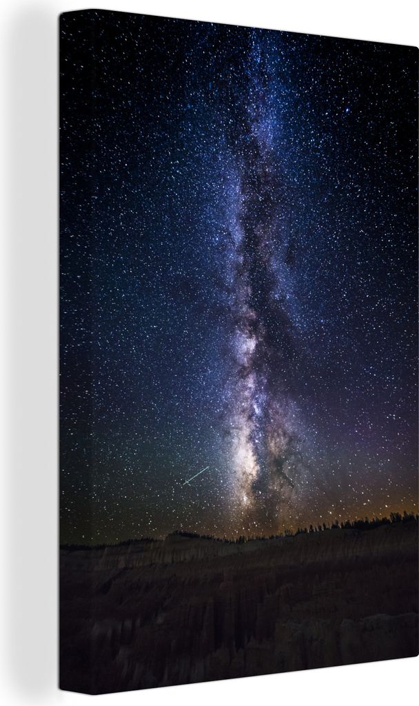 OneMillionCanvasses - Leinwandbilder - 90x140 cm, Milchstraße am dunklen Himmel, Wandbilder Kunstdruck Wanddekoration - Foto auf Leinwand - Gem...