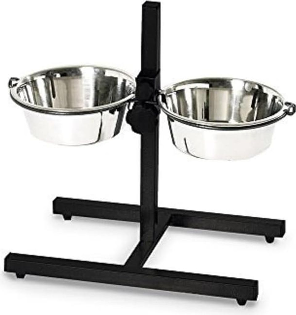 Höhenverstellbarer Napstandaard DINER BAR inkl. 2 Behälter 2 x 25,5 cm 2,75 l