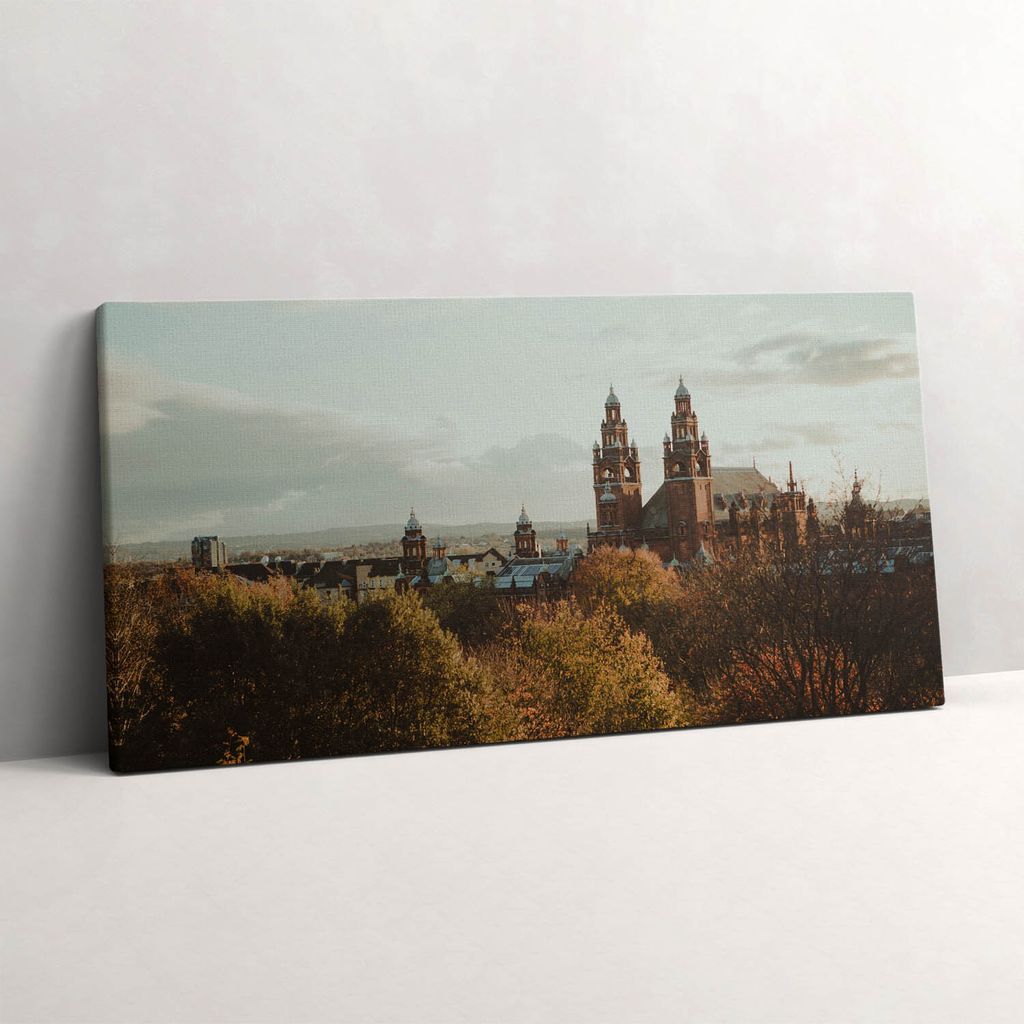 Kunstgalerie Glasgow – Leinwandbild Wandbild – 100x50 cm – Leinwandbilder – Wandbilder – Schlafzimmer – Flur
