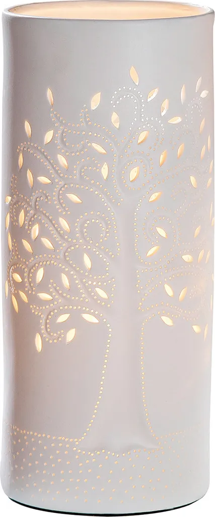 Lampe de table Arbre de Vie en porcelaine blanche GILDE - Design chic
