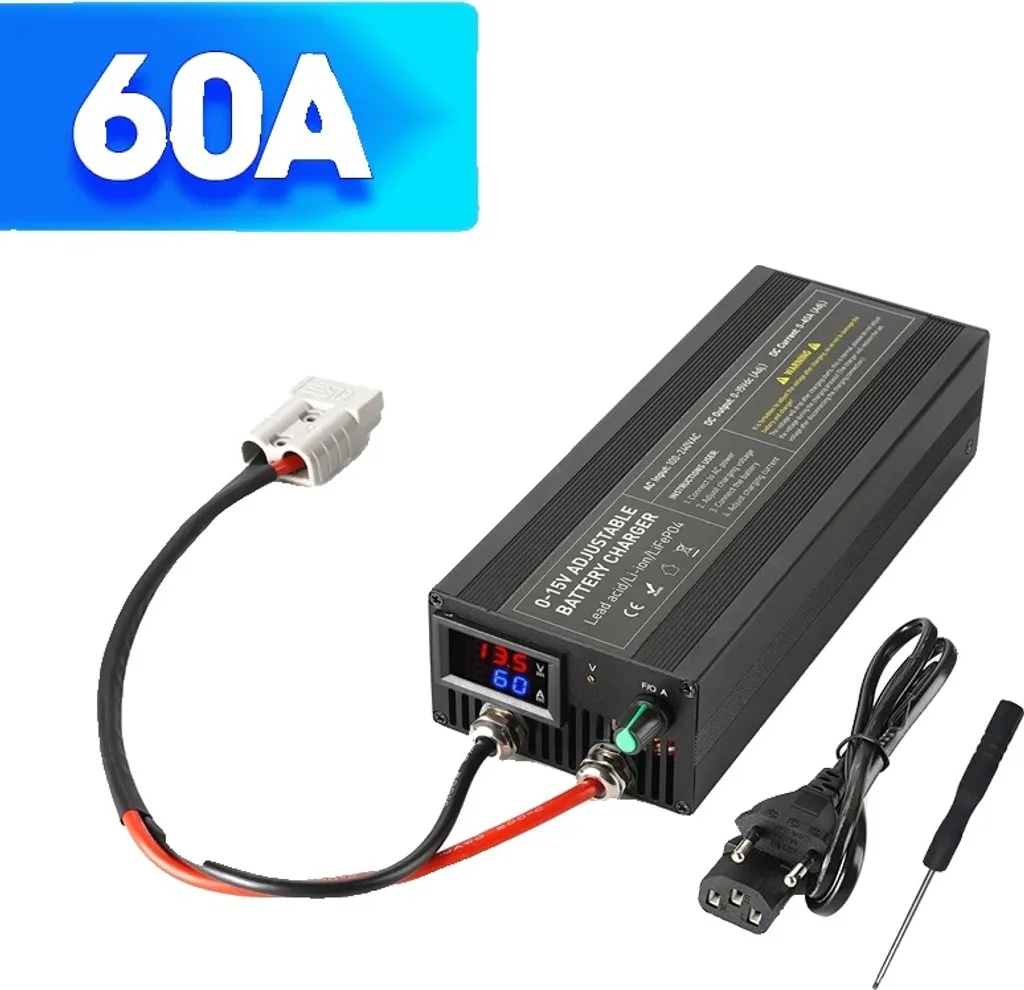 Chargeur DL60A tension et courant réglables 0-15V 60A prise Anderson