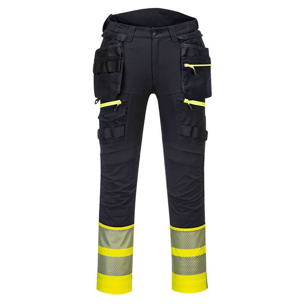 Portwest DX445 DX4 Warnschutz Klasse 1 Hose Mit Holstertaschen Yellow/Black Gr. 38