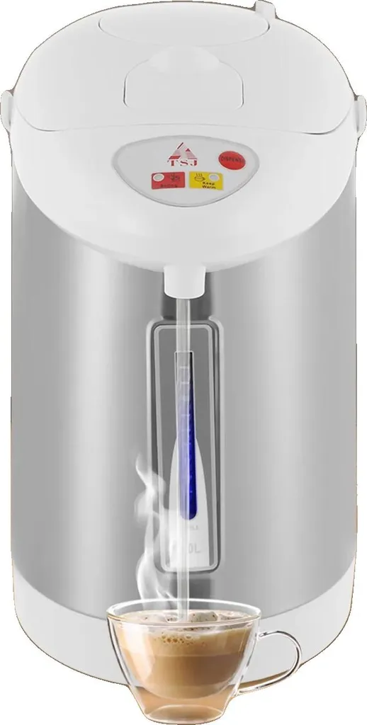 Bouilloire Inox 3 Litres 750W, Grande Capacité avec Maintien Température